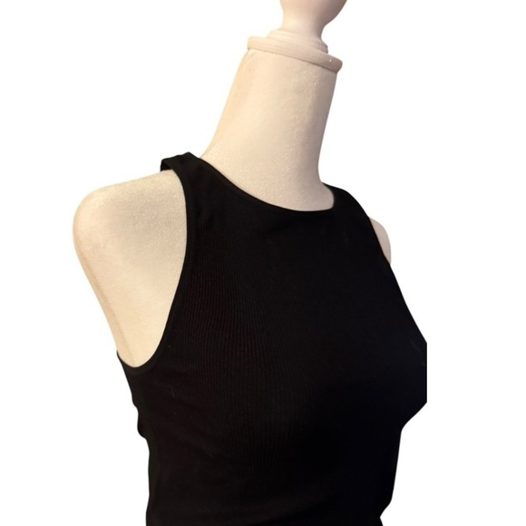 One Step Up Vintage Black Ribbed Stretch Seamless Tank Top Size Large/XL - Picture 3 of 5